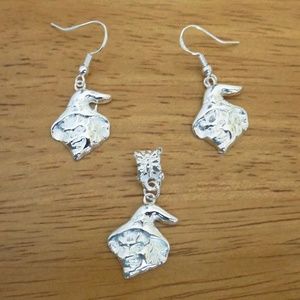 New silver plated Witch pendant/earrings (#1907)